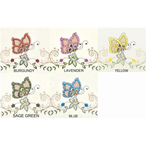 Dancing Butterfly. 3pcs Multi-Color Embroidery Cafe Curtain/Swag & Tiers Set - Picture 4 of 5